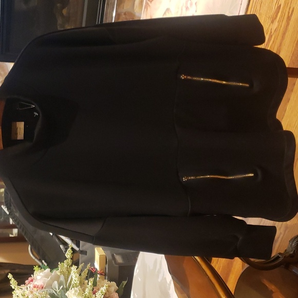 Nwt Elie Tahari 1x Black Pullover with Zipper Accents - Picture 4 of 9